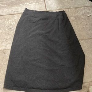 Stretchy Yet Comfortable Dark Gray Midi Skirt
